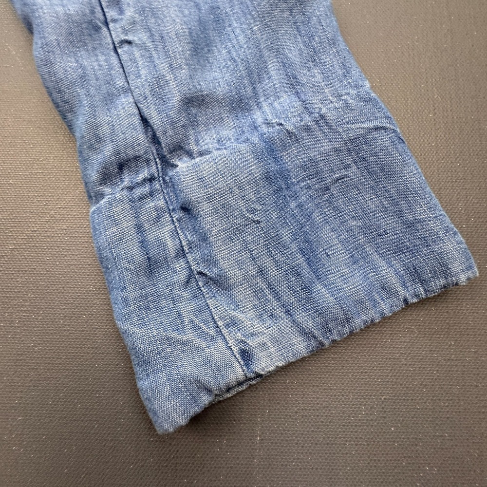Lands' End Blazer Women's Small Chambray Denim Linen Look Casual Work Jacket - Picture 3 of 10